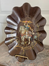 Ancien Corbeille Papier Mâché Carton Brouillis Napoléon III Chevalier Lorrain