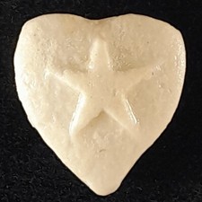 (LFA-384) LE COEUR Fève ancienne Ranque Ducongé Porcelaine émaillée