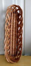 Vtg Long Wicker French Country Baguette Bread Basket - Rustic Harvest - 17.5"