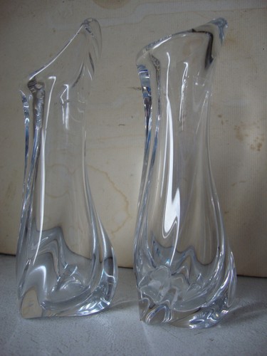 Paire vases cristal avec - vases, en