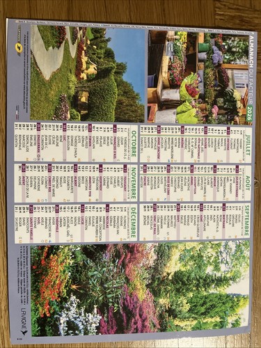 Calendrier poste 2026 - la,