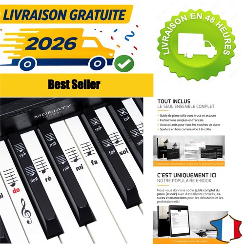 Autocollants notes piano