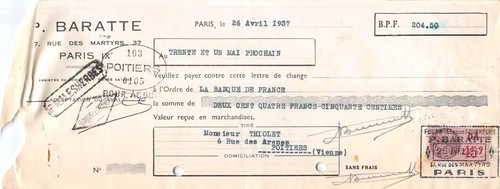 1937 baratte paris - baratte, a