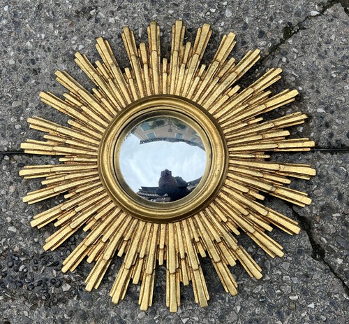 Miroir soleil résine - soleil, dorée