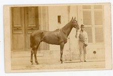 CDV PHOTO, un homme et son cheval par Goupil & Cie à Paris vers 1860