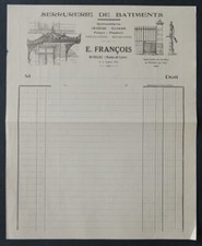 Facture BRISSAC Serrurerie grille fer forgé marquise pompe entête illustrée 52