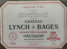 Étiquette Château Lynch Bages 1986 - 75 cl