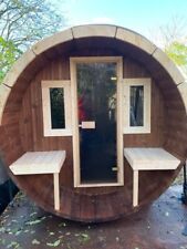 Sauna extérieur longueur 280 cm, poêle bois 17 kwa, madrier 45 mm thermo wood, 