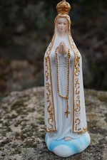 RE0426 FIGURINE  STATUE VIERGE FATIMA  RELIGION LOURDES EGLISE JESUS DIEU 15CM