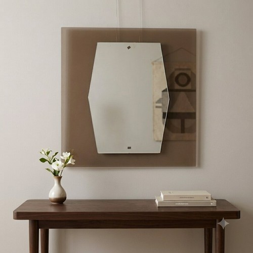 Miroir vintage verre - vintage, fumè