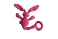 Doudou hochet lapin fuchsia