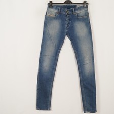 Jean homme DIESEL SLEENKER taille W29 L32 slim skinny stretch bleu bouton mouche