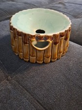 Rare Ancien Crachoir Faience Céramique Choisy Le Roi 19eme Modèle Bambou 