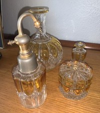 Ensemble de toilette cristal Val Saint Lambert vintage art déco