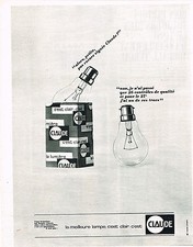 PUBLICITE  1963   CLAUDE  lampe CLAIRE  ampoule