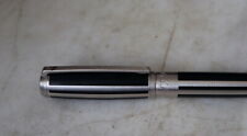 RARE STYLO BILLE S.T. DUPONT D LINE LAQUE DE CHINE NOIRE MATE - BANDES ALUMINIUM