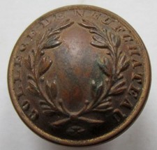 Bouton bombé en métal doré du 19e : Collège de Neufchateau de 21 mm