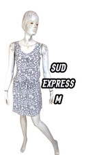 Sud Express Taille 38  Superbe robe sans manches doublée grise et blanche
