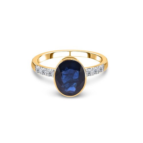 Bague ovale saphir bleu