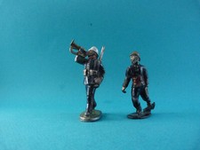 Soldats en aluminium et plomb creux - 2 figurines de pompiers 54mm
