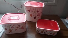 Tupperware lot de 3 Boîtes Optimum  Noël Rouge Et Blanche 