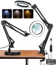 2 en 1 Lampe de Bureau Loupe 10X Lampe Loupe Loupe avec Lumière et Support La...