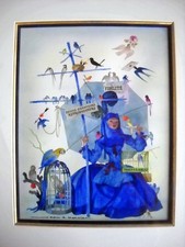 SUPERBE AQUARELLE JEAN ADRIEN MERCIER LE MESSAGER DU COEUR