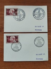 2 cartes premiers jours FDC Année 1955 N°1033 Auguste Lumière - Cachet Lyon et B