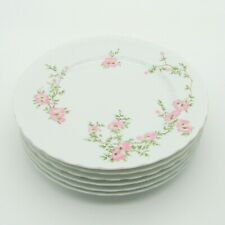 Limoges. Bernardaud. 6 assiettes plates porcelaine décor fleurs modèle Amandine