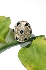 Saphir Bleu Bague 925 Argent