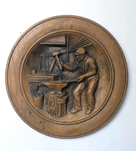 Rare assiette plat bois - plat,