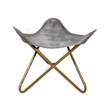 Tabouret ottoman cuir papillon - tabouret,