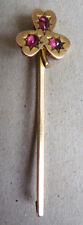 Broche  OR massif 9k  gold pin trèfle Irlande 19e siècle daté 1891