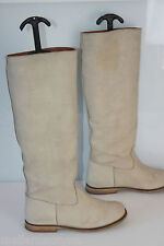 OSMOSE Bottes Cavalières  tout Cuir Ajouré Blanc Cassé T 36