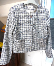 PETITE VESTE FEMME COURTE "bleu/blanc" ETAM T.42- NEUVE - STYLE HAUTE COUTURE