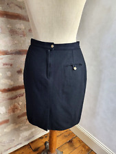 N45 Jupe droite courte en laine noire T.44 Black wool skirt sz XL