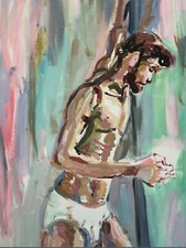 Original acrylique homme signe