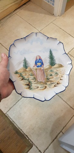 Assiette faience ancienne - assiette,