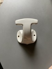 ANCIENNE PATERE PORCELAINE BLANCHE ART DECO PORTE MANTEAU serviette vintage SAM