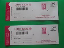 France autoadhesif lettre suivie Marianne engagée 2 feuillets complets LS6   LS7