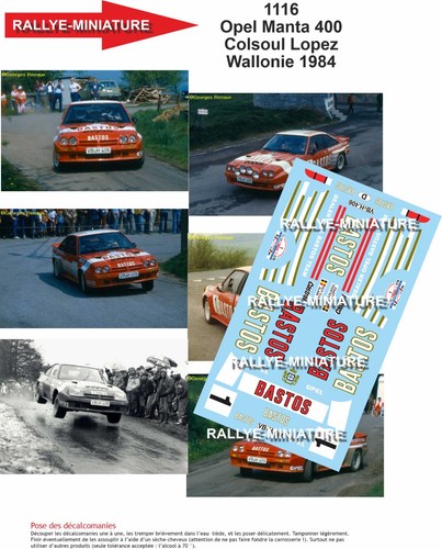 Decals ref 1116 opel - decals, 1/43