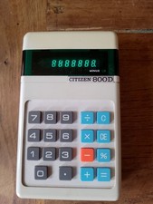 Ancienne Calculatrice Citizen 800D 1974+ Étui Cuir Fonctionne
