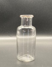 Ancien Récipient En Verre Flacon Antique Verre De Collection Incolore 14 Cm