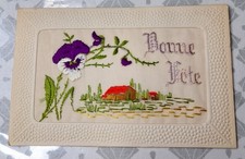Cpa- Brodé- Bonne Fête 1926