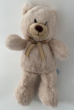 5745🌟25cm Doudou Peluche Ours Nicotoy Beige Noeud Ruban Beige Marron
