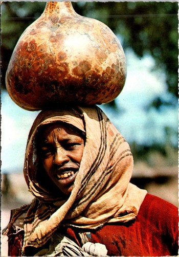 Postcard ethiopian woman water - ethiopian,