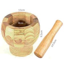 Mortier Bois 11x9.5cmHerbes