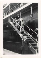 ANCIENNE PHOTO 1953 PAQUEBOT TLEMCEN EMBARQUEMENT A ALGER VERS LA FRANCE