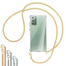 Collier (Chaîne en métal) pour Samsung Galaxy Note20 4G/5G Coque avec cordon Etu