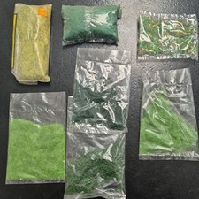 Lot Decor HO Modelisme Ferroviaire Vintage Circuit Train Poudre Herbe Verte